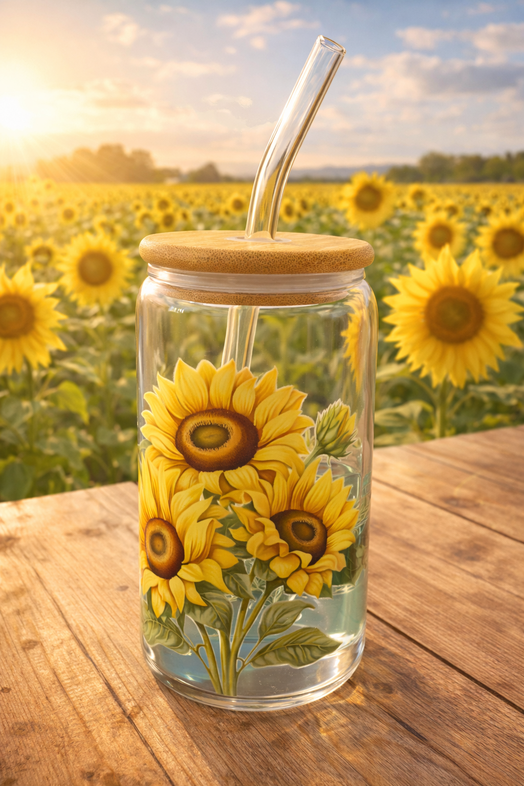 VERRE ILLUSTRÉ AVEC PAILLE
