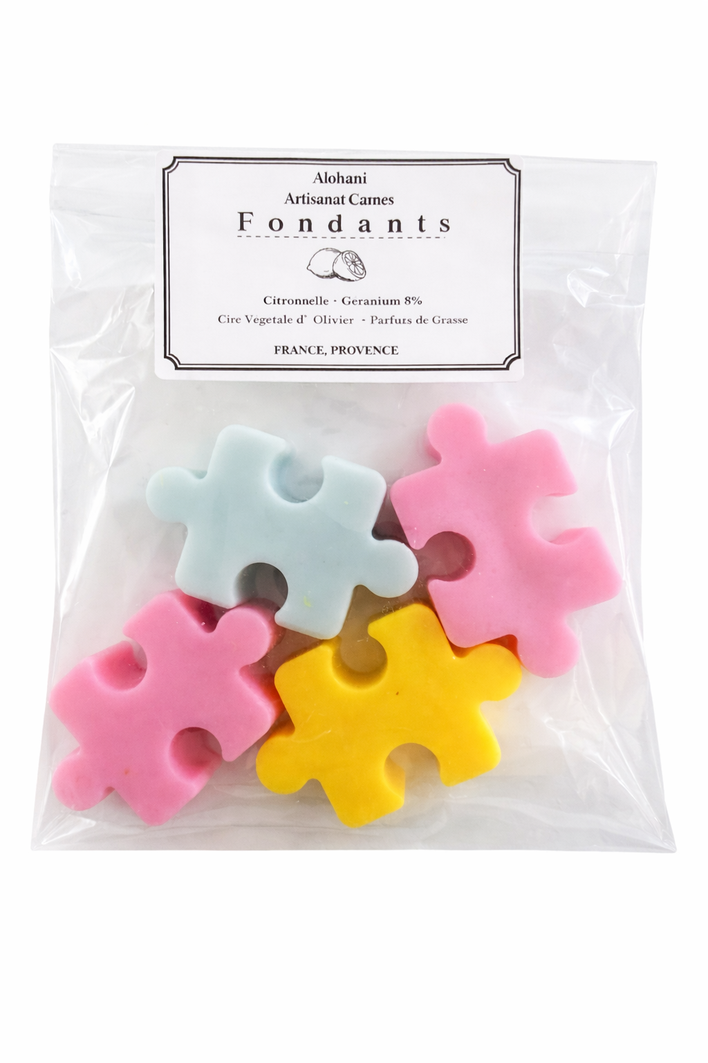 Fondants Parfumés – 4x40g – Citronnelle & Géranium – Anti-Moustique – Fabrication Artisanale