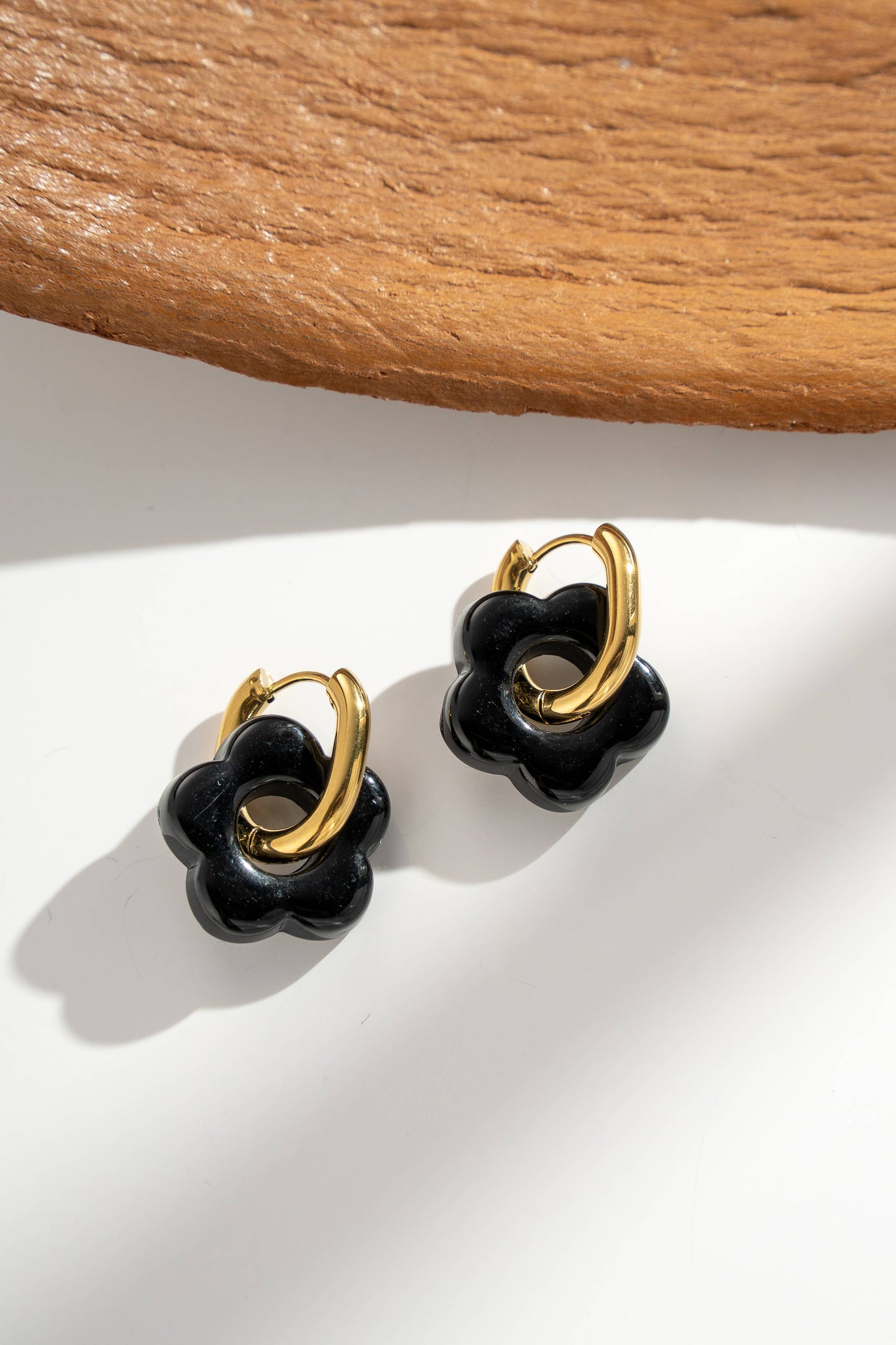 Boucles Acier inoxydable Fleurs Résine colorés